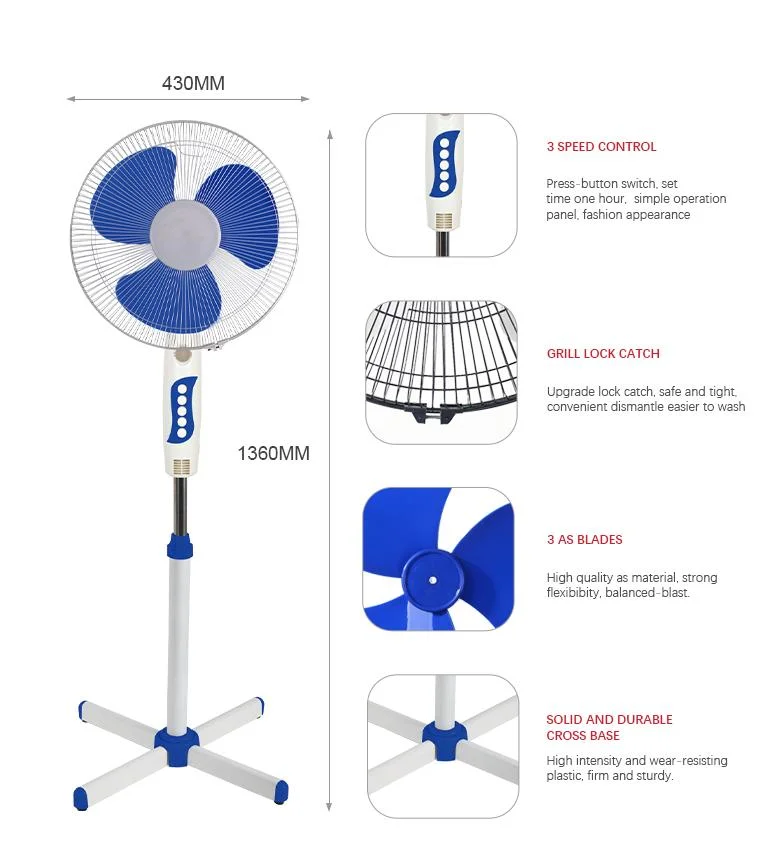 Simple and Modern 12V AC DC Hologram Display Screen 3D Hologram Fan with Stand 16" Stand Fan with Large Stand Fan Spare Part