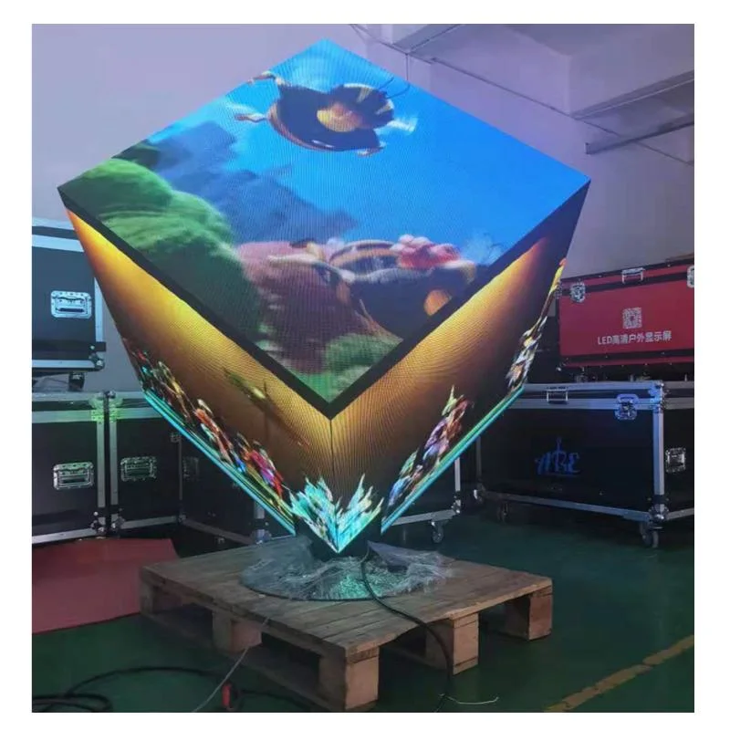 Cube 3D 500*500*500mm P3.91mm LED Display Screen Magic Cube Display Stage Plaza Video Screen