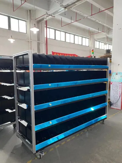 Scaffale per rack di stoccaggio di materiali elettronici SMT mobile con luce LED intelligente